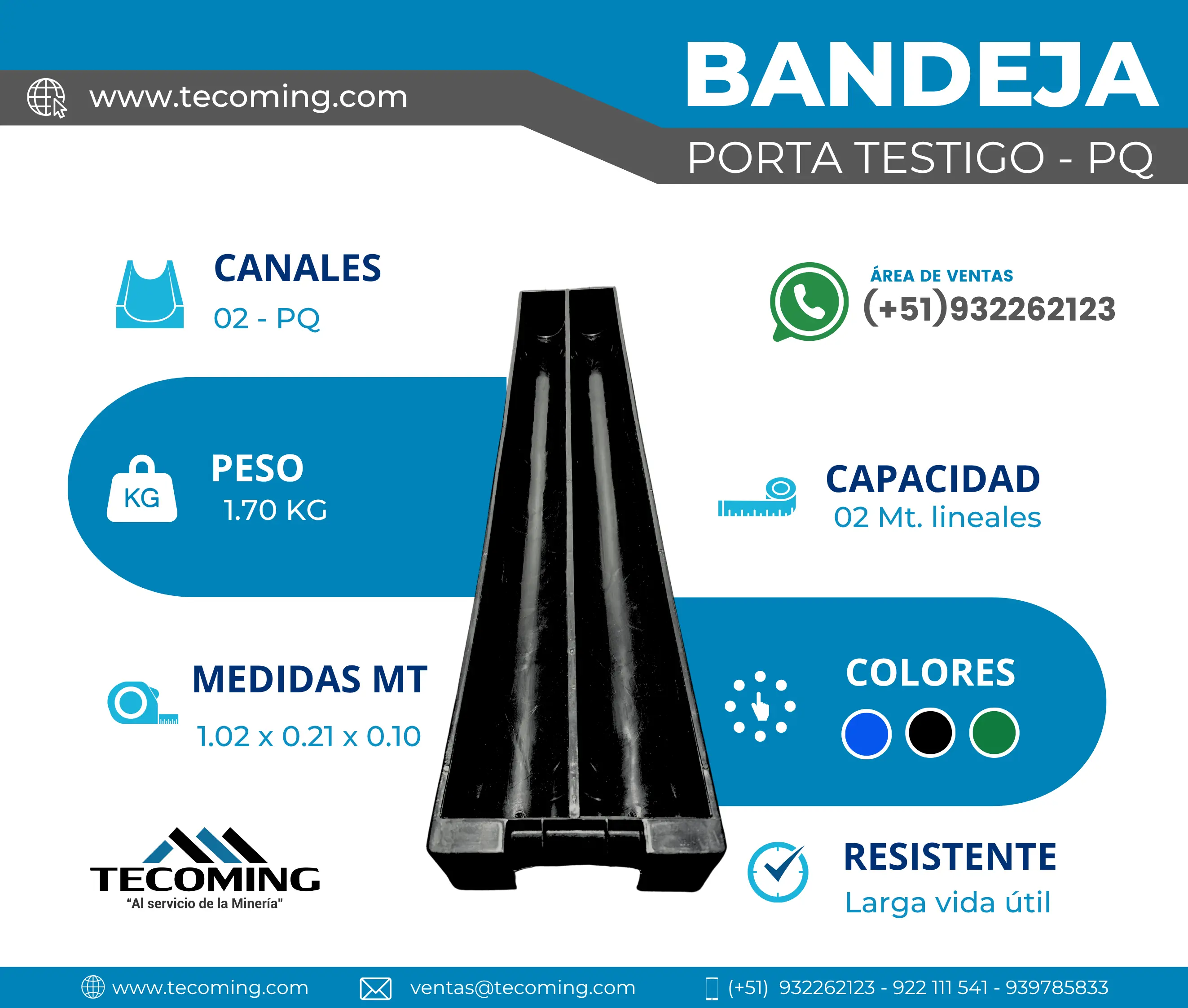 BANDEJA PORTA TESTIGO - PQ 