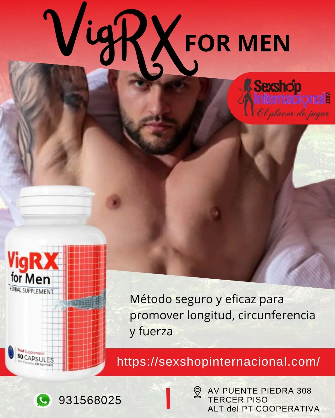 Vig RX FOR MEN SUPLEMENTO PARA EL CRECIMIENTO VIRIL