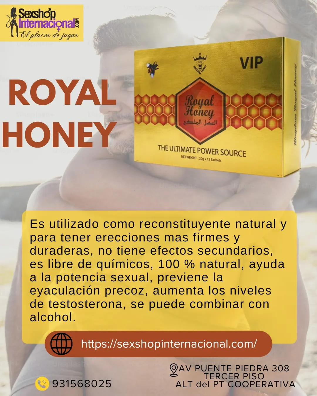 Royal Honey Vip aumenta los niveles de testosterona