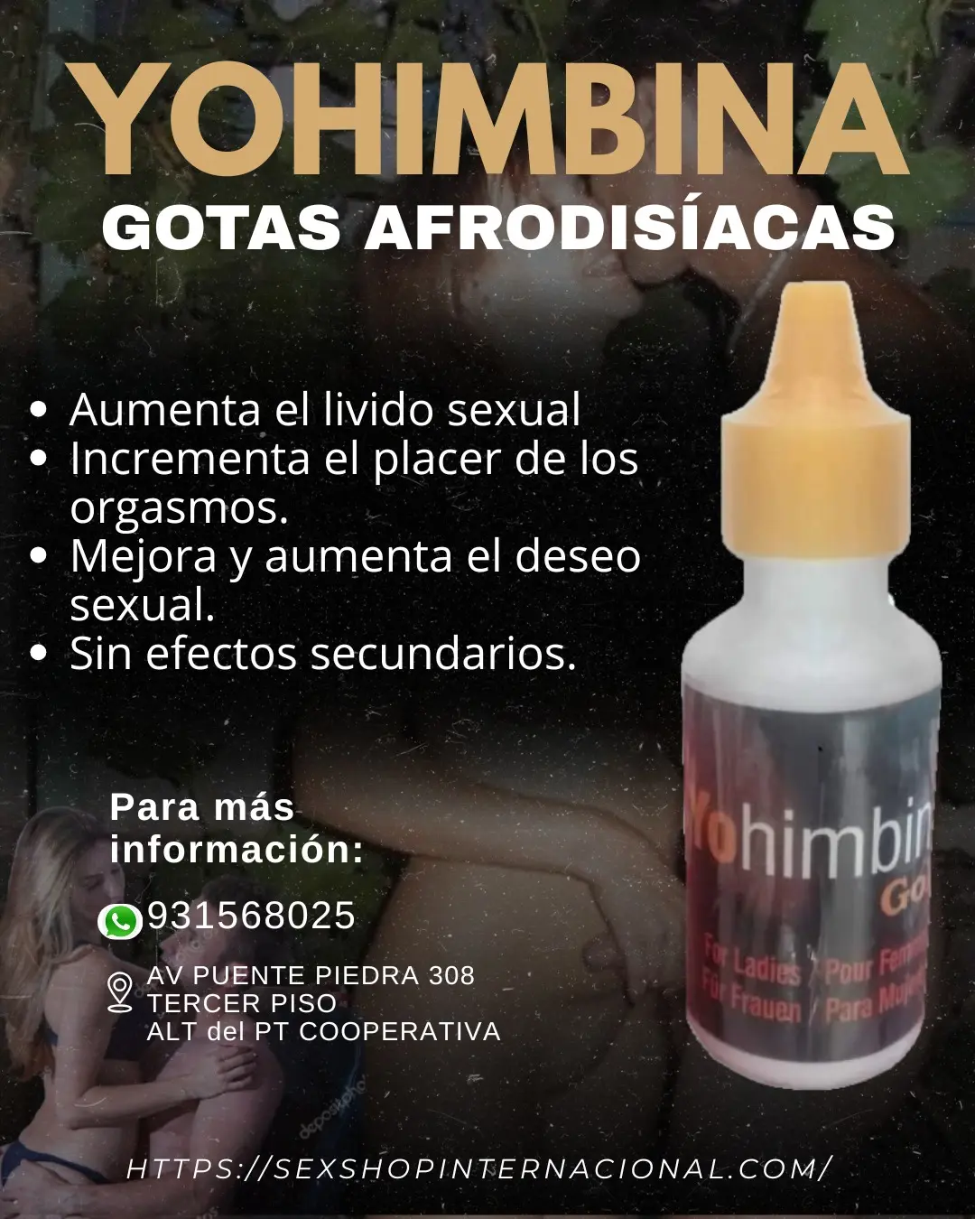 Yohimbina Gotas para Mujer frígidas que aumentan la libido