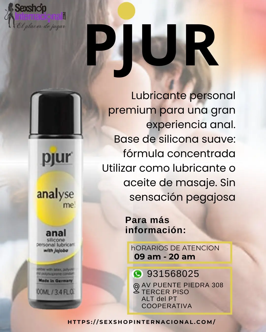 Lubricante Pjur Base de silicona prémium para PAREJAS