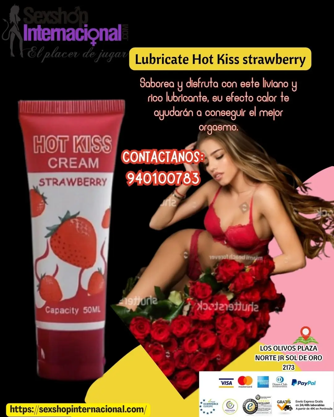 Lubricate Hot Kiss strawberry para mujeres