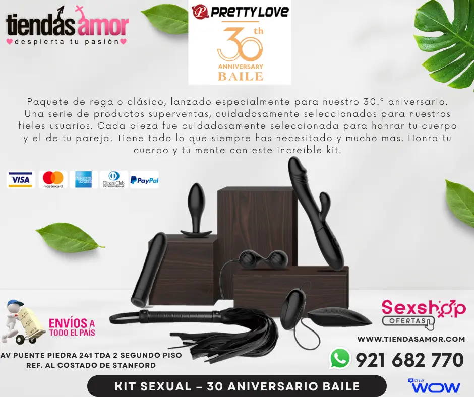 KIT SEXUAL 30 ANIVERSARIO BAILE 12 funciones de vibración 