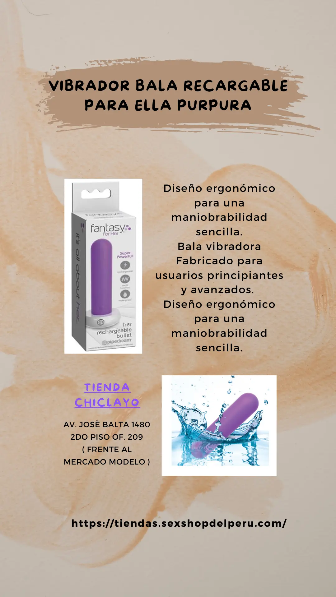 VIBRADOR BALA RECARGABLE PARA ELLA PURPURA
