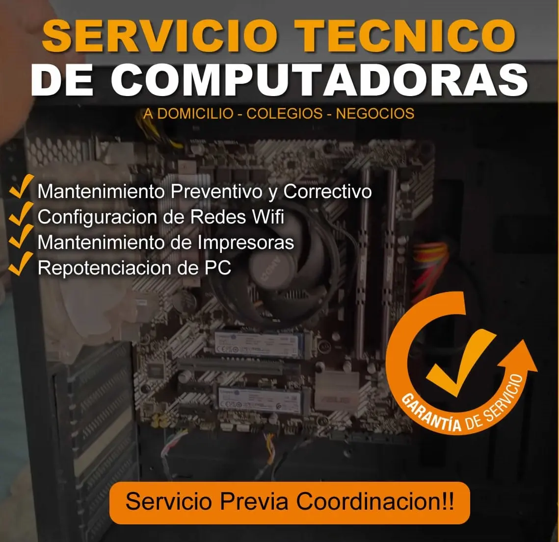 SERVICIO TÉCNICO DE COMPUTADORAS A DOMICILIO - NEGOCIOS
