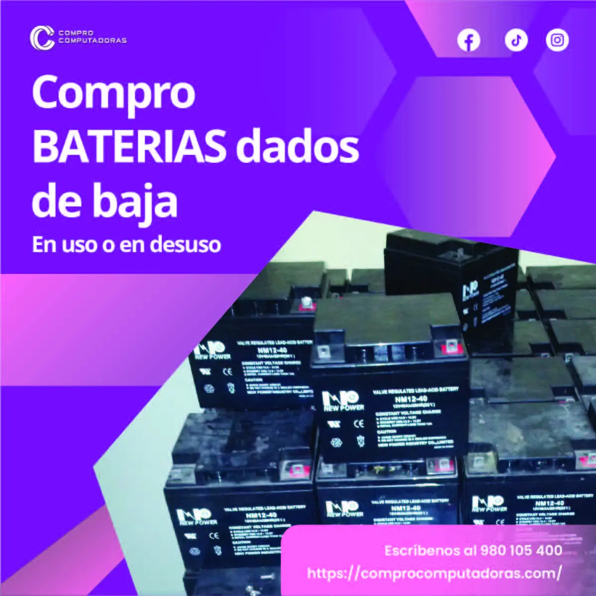 TIENES BATERIAS EN DESUSO LO COMPRAMOS 