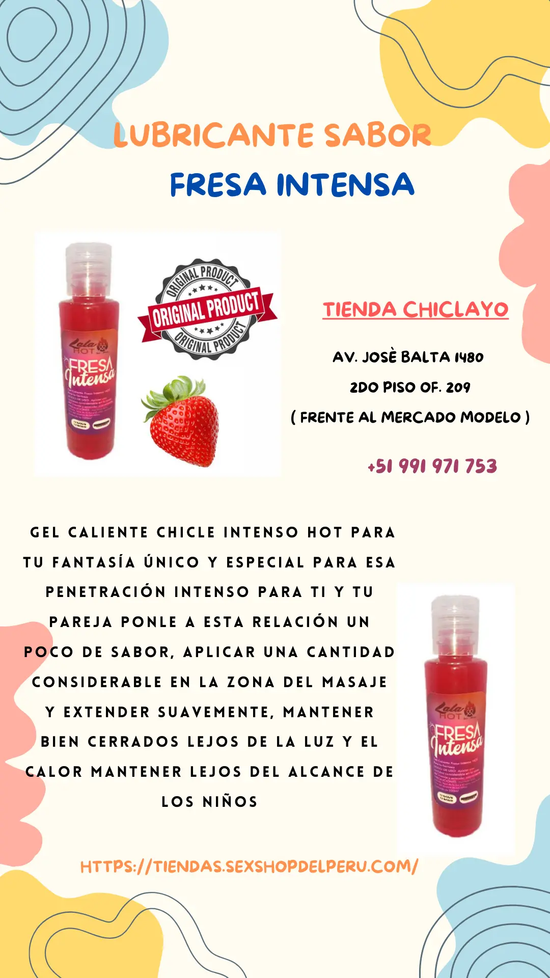 LUBRICANTE SABOR FRESA INTENSA
