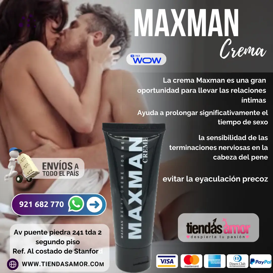 Maxman Crema Retardante De Erección evitar la eyaculación 