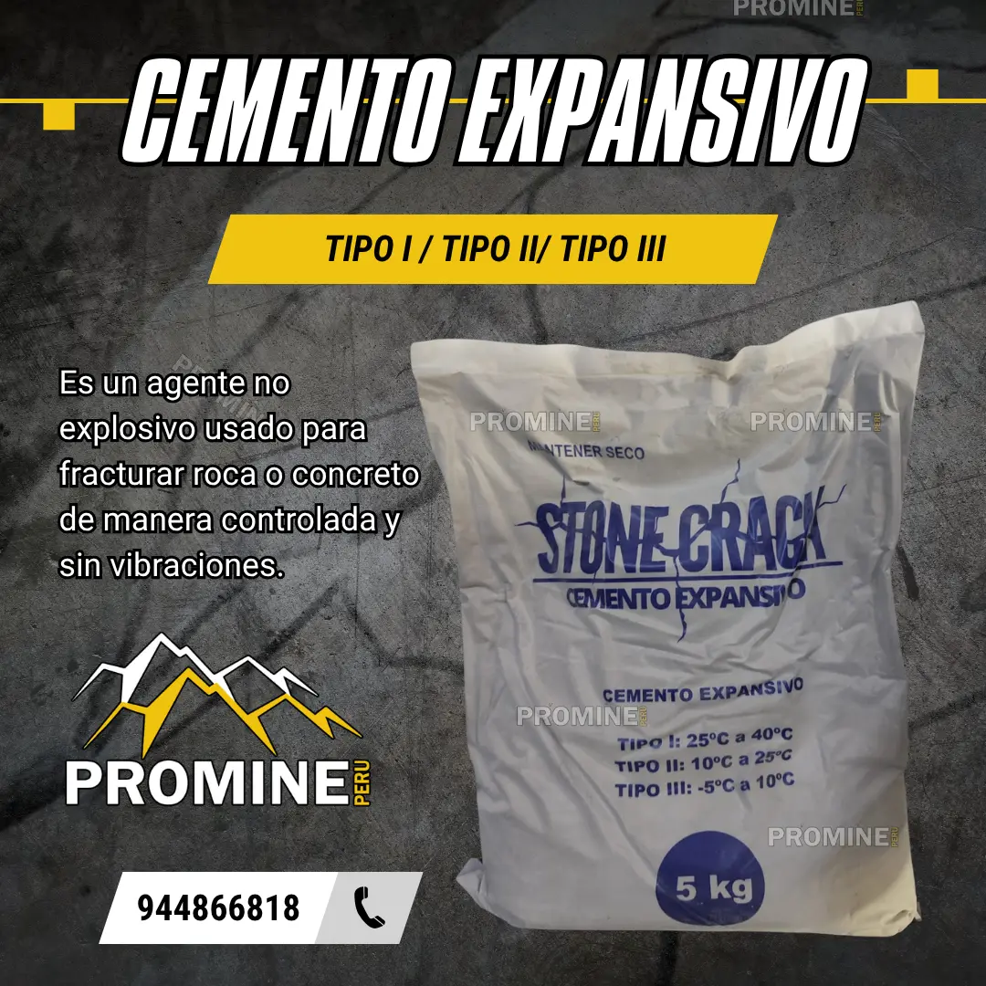 Cemento Expansivo Fijación y fractura mina
