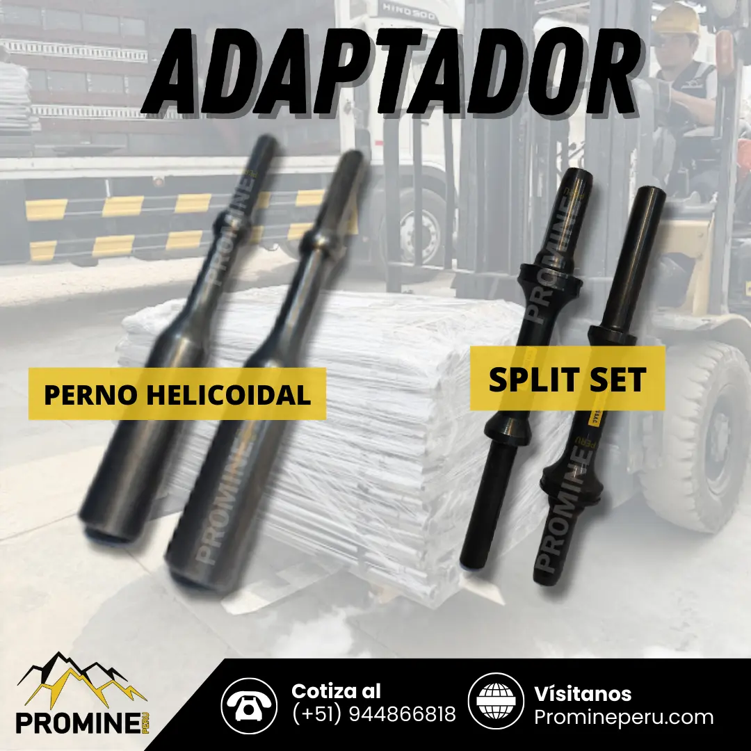 Adaptador de Split Set y Perno Helicoidal Peru