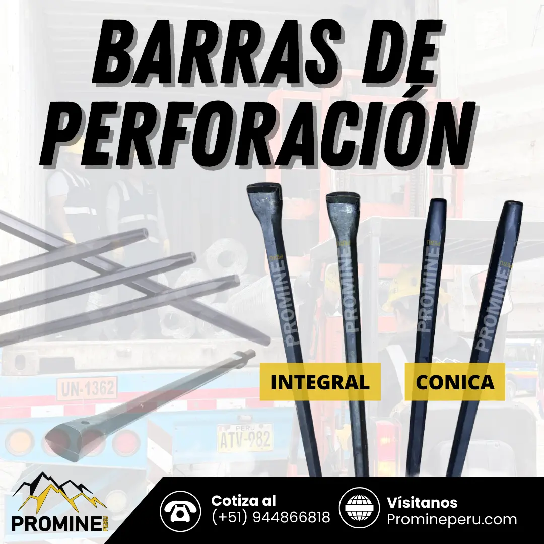 Barra de Perforación Cónica e Integral Exploracion en mina