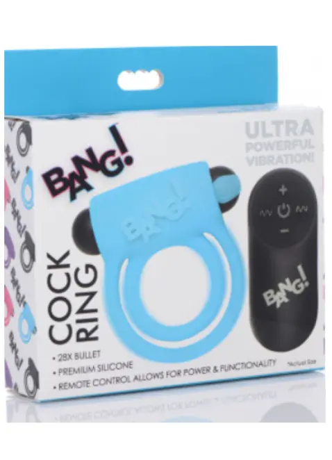 A-ANILLO VIBRADOR CONTROL REMOTO DE SILICONA AZUL