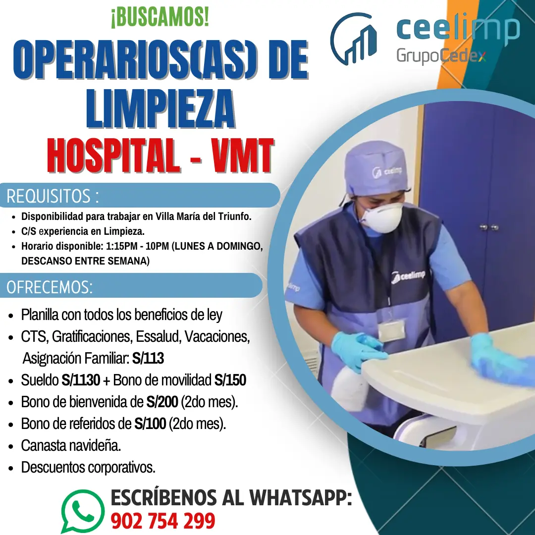 OPERARIOS AS DE LIMPIEZA PLANILLA COMPLETA BONOS 