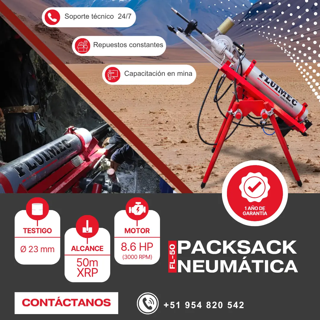 PACKSACK NEUMÁTICA FL50 equipo para industria minera 