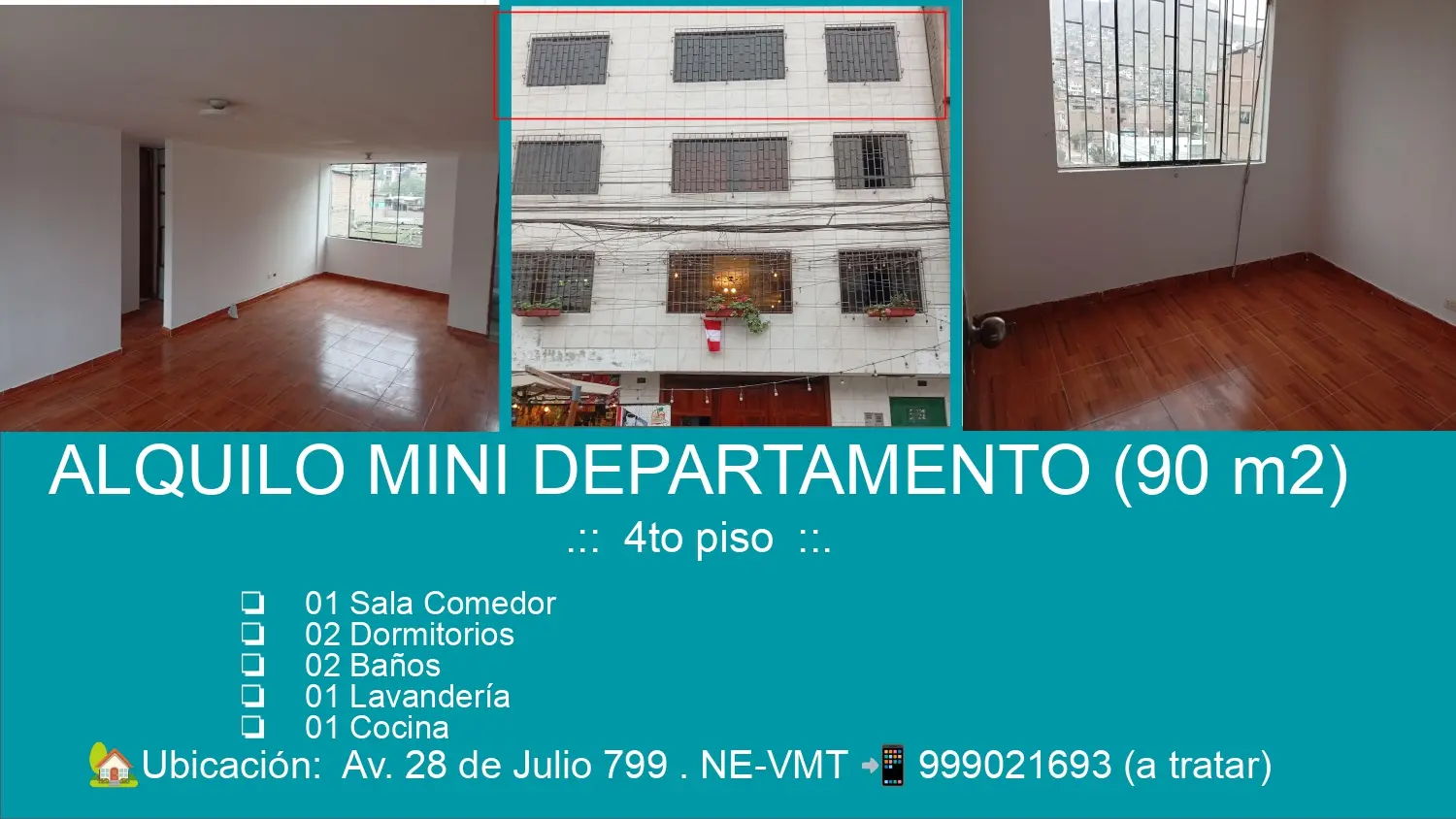 ALQUILO MINI DEPARTAMENTO 90 m2 