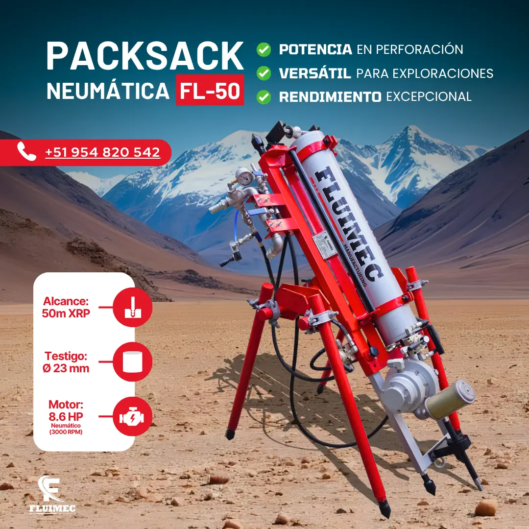 PACKSACK NEUMÁTICA FL50 equipo para industria minera 