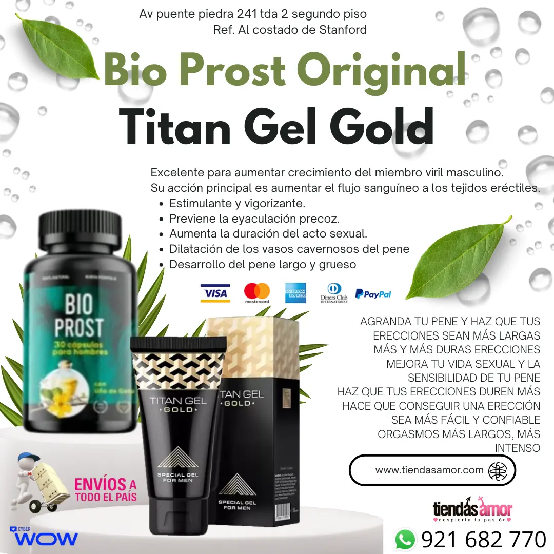 Titan Gel Gold Bio Prost Original Desarrollo del pene larg
