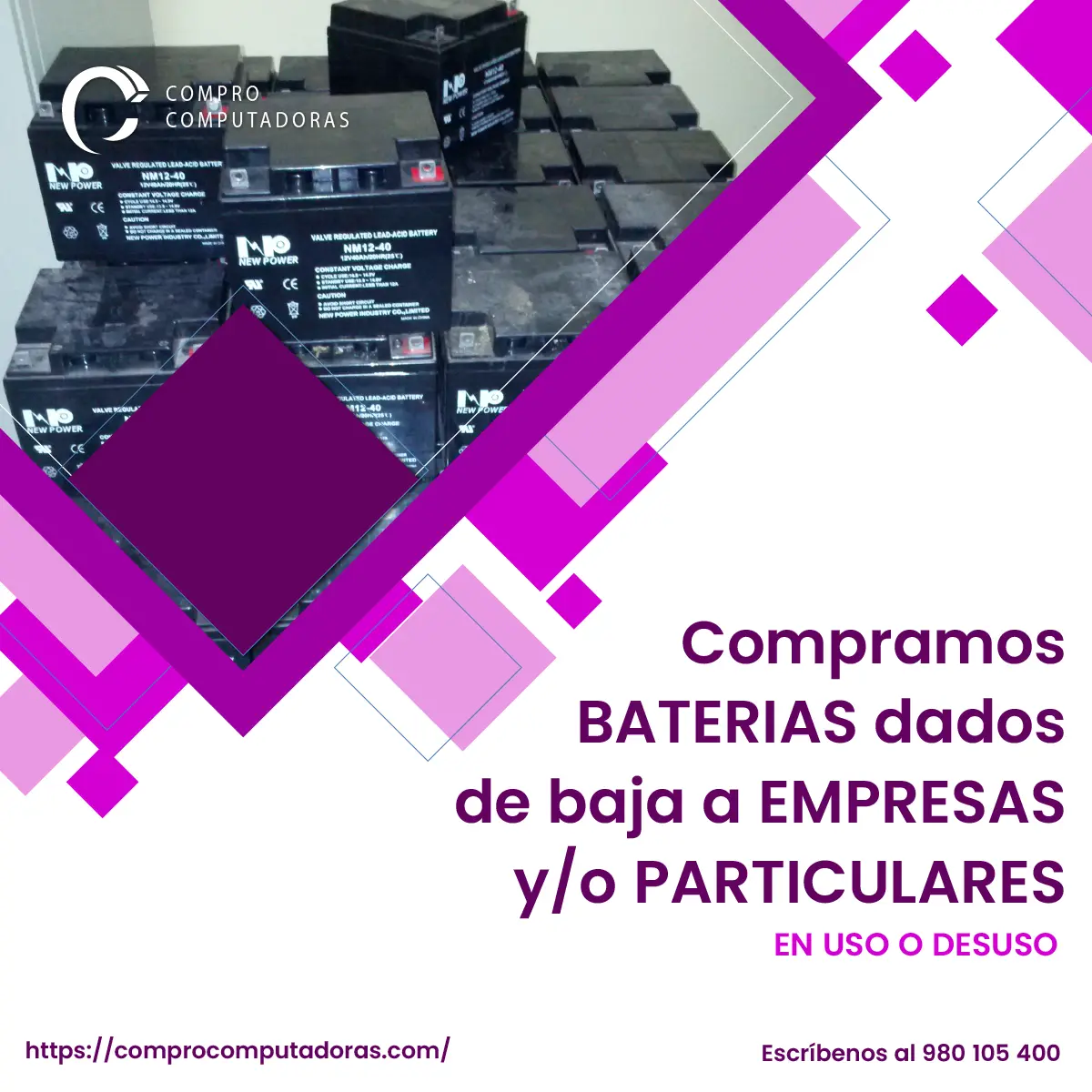 TIENES BATERIAS EN DESUSO LO COMPRAMOS 