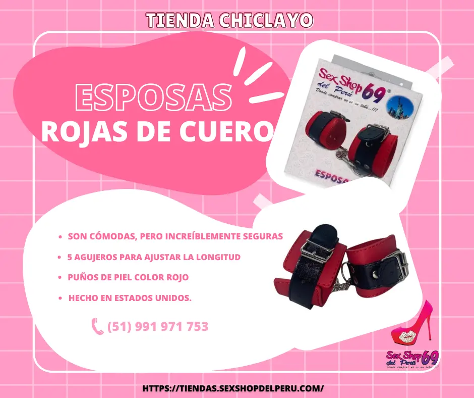 Fetish esposas 1 rojo de cuero