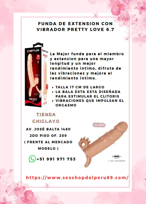 FUNDA DE EXTENSION CON VIBRADOR PRETTY LOVE 6.7