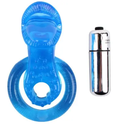 ANILLO VIBRADOR GET LOCK TONGUE AZUL