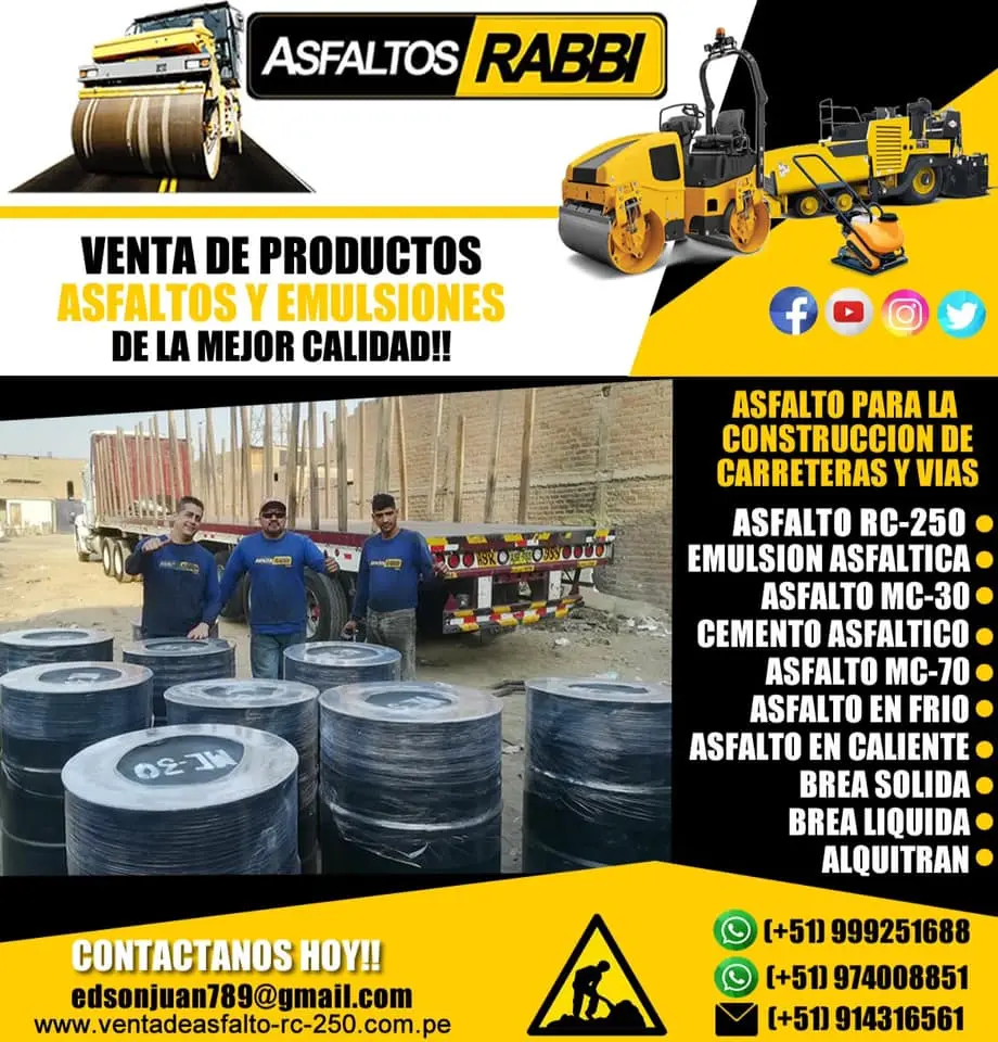 GRAN VENDEDOR DE ASFALTO LIQUIDO RC-250 PINTURA ASFALTICO