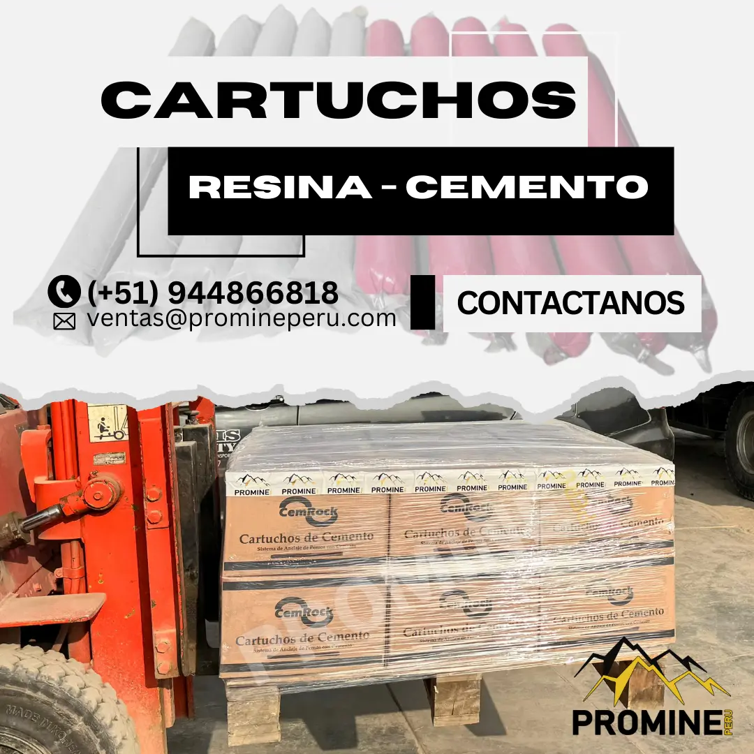 Cartucho Resina y Cemento Sostenimiento minero