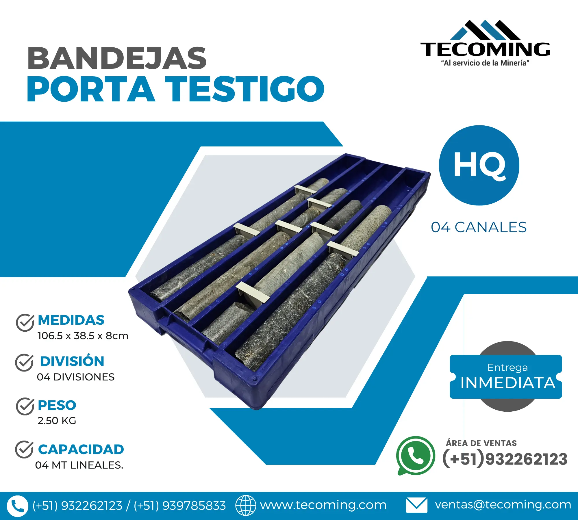 BANDEJAS PORTA TESTIGO HQ - 4 CANALES 