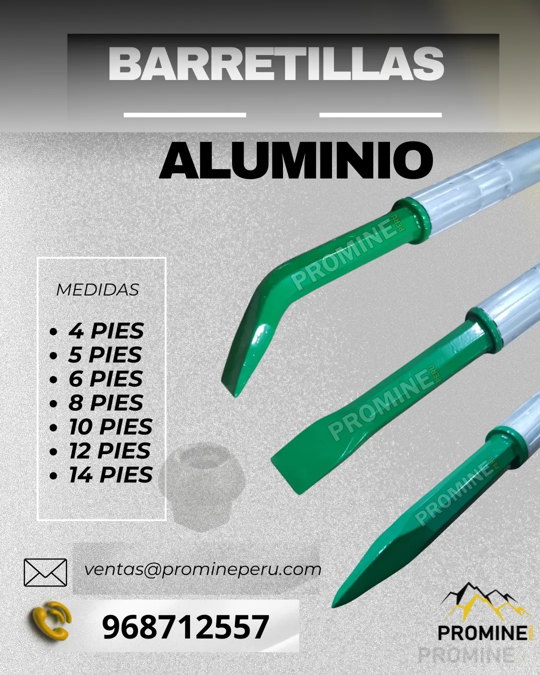 BARERETILLAS DE ALUMINIO PRODUCTO DE SOSTENIMINETO