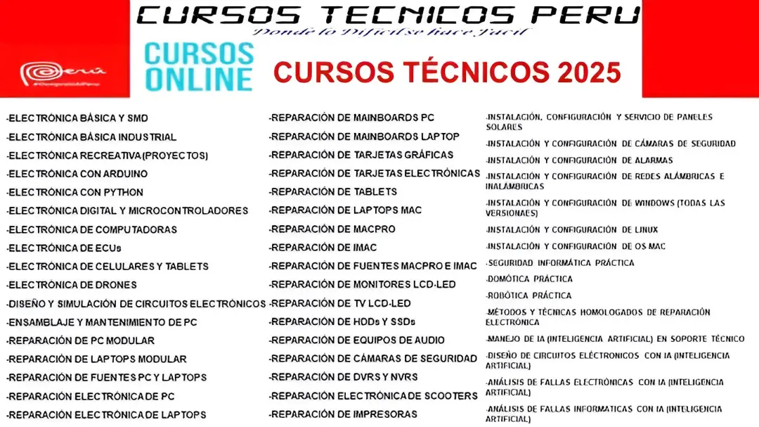 CURSOS TÉCNICOS EN PERÚ