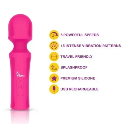 Vibrador Varita Masajeador Rosado Viben