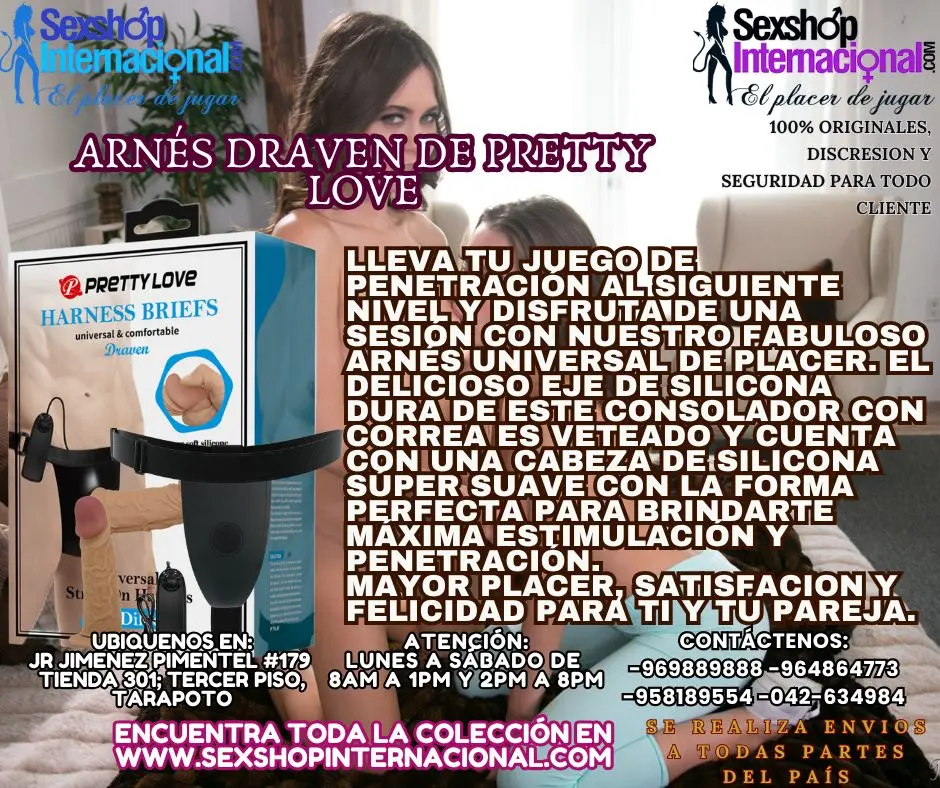 Arnés Draven de Pretty Love se ajusta al cuerpo y medida de 