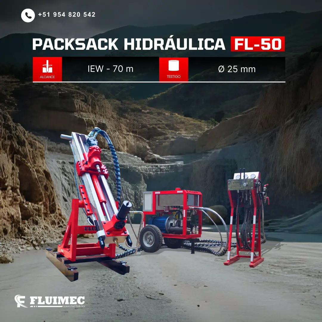 PACKSACK HIDRÁULICA FL50 EQUIPO PARA INDUSTRIA MINERA 