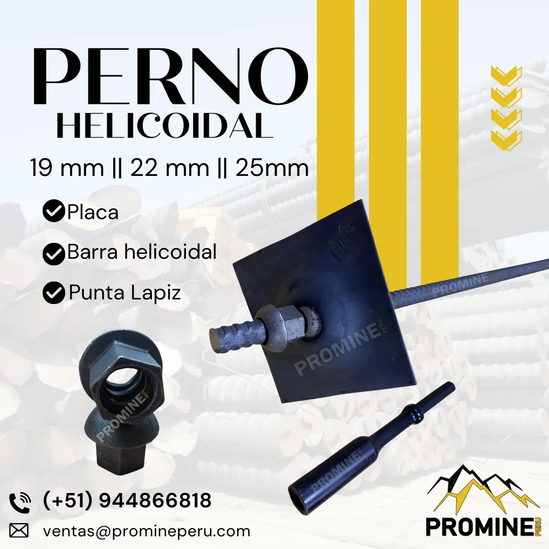 Perno Helicoidal Anclaje activo de sostenimiento