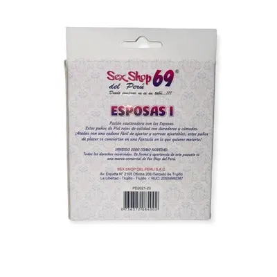 Fetish esposas 1 rojo de cuero