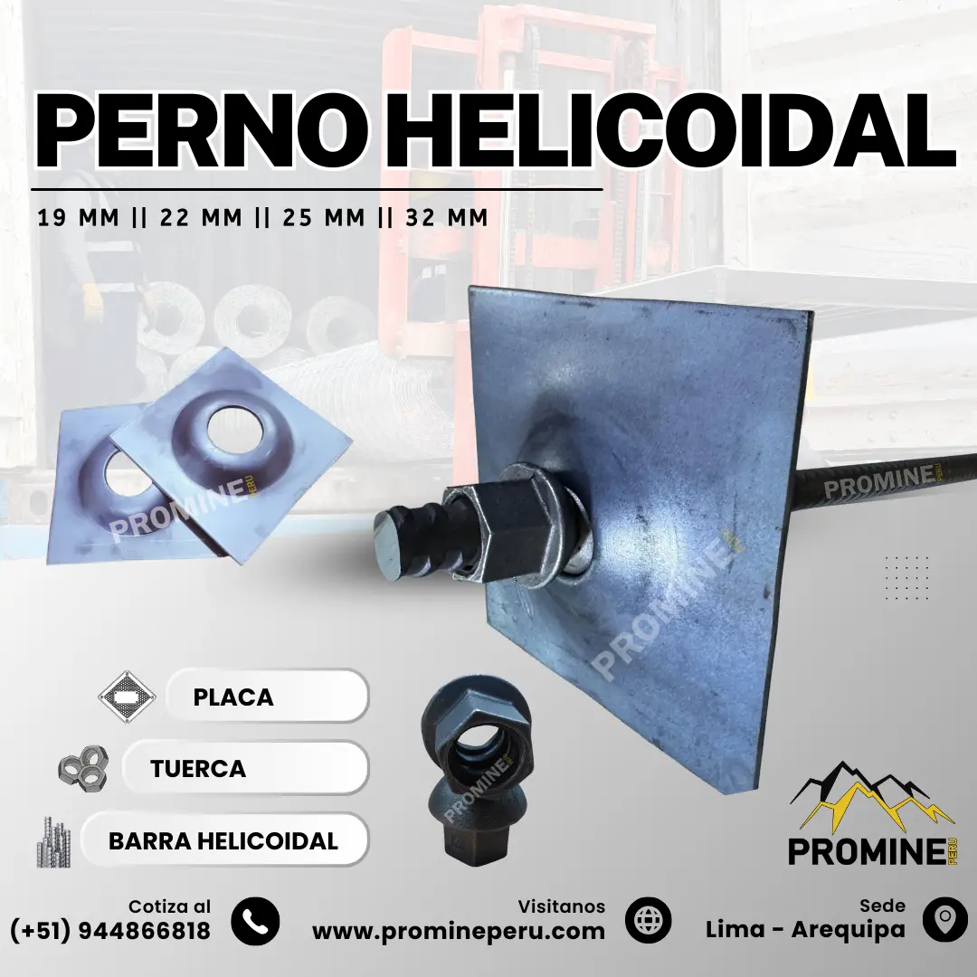 Perno Helicoidal Anclaje Minero Perno de mina