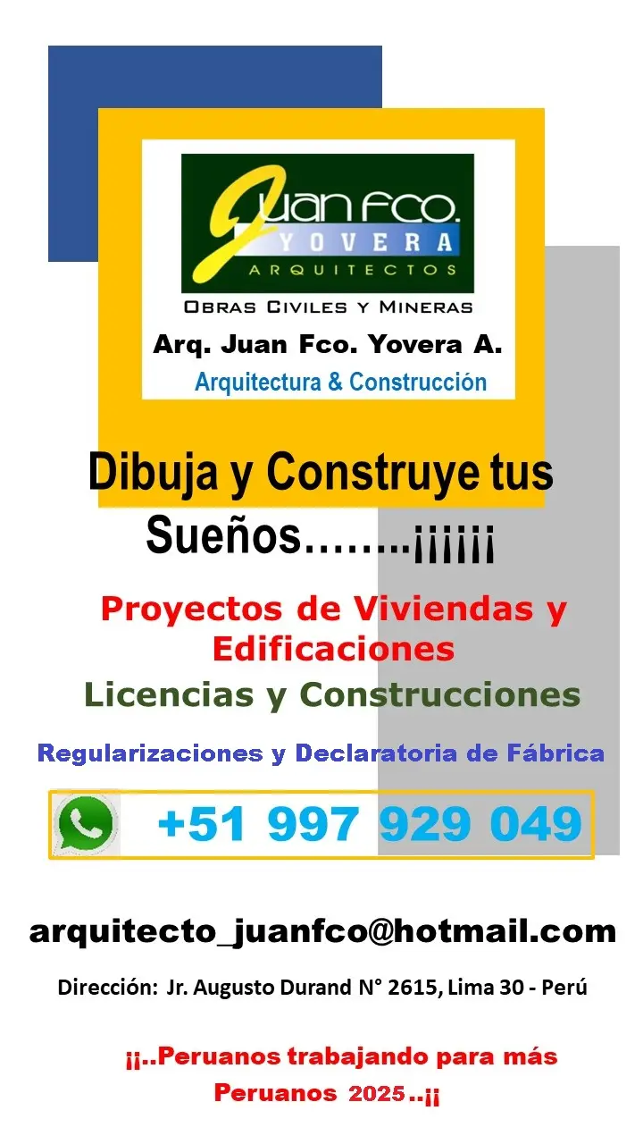 Planos Arquitecto Proyectista y Constructor Lima y Provinc