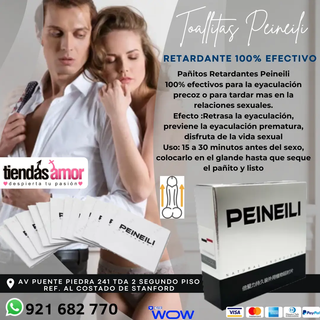 Toallitas Peineili Retardante 100 Eficaz SEXSHOP TE OFRECEM