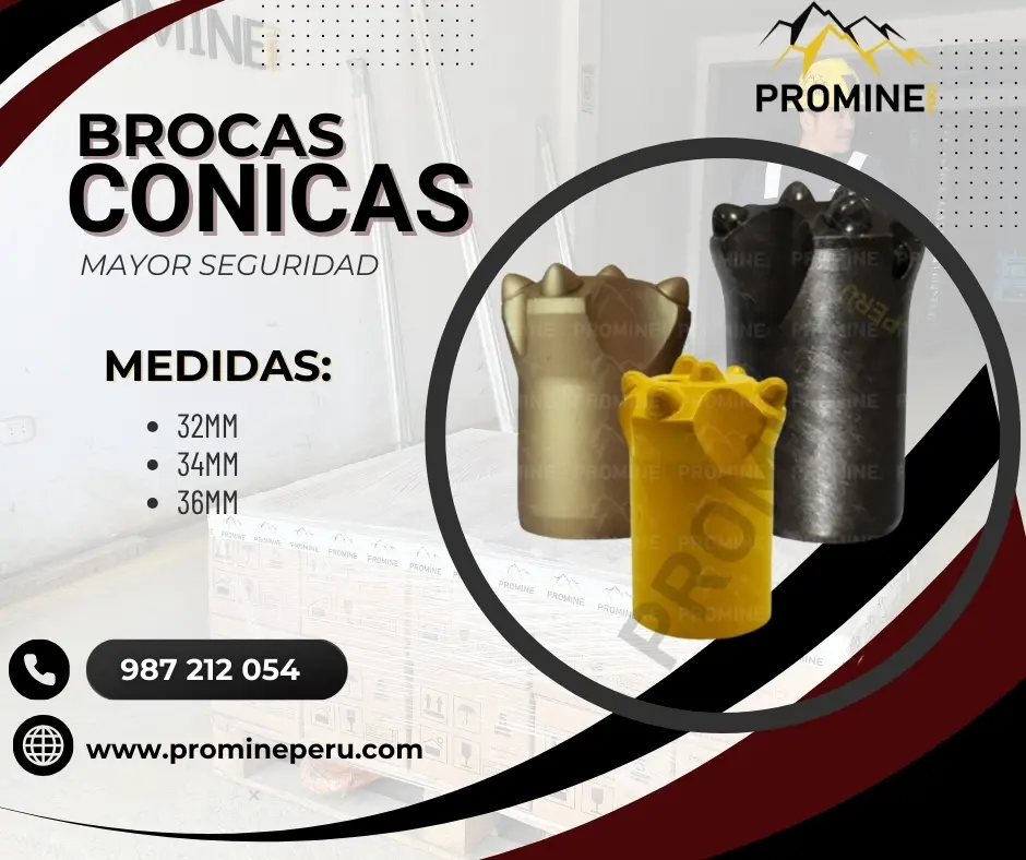 Broca Cónica Escalonada de 32-34-36 mm