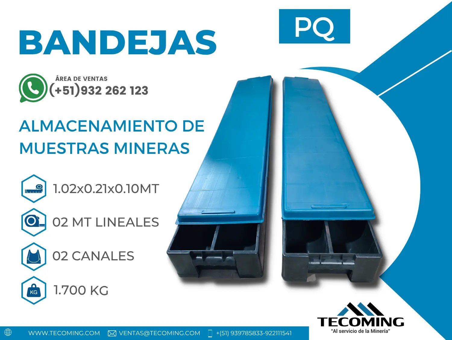 BANDEJAS PQ PARA ALMACENAMIENTO DE MUESTRAS MINERAS