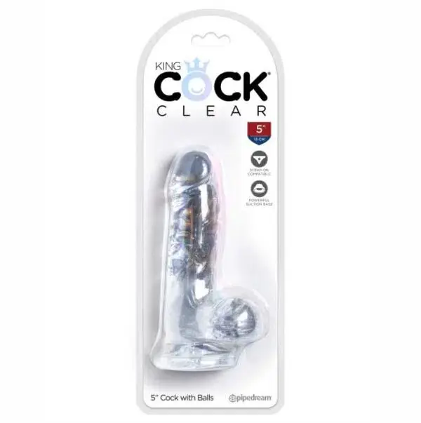 CONSOLADOR KING COCK CLEAR 5 CON TESTICULO