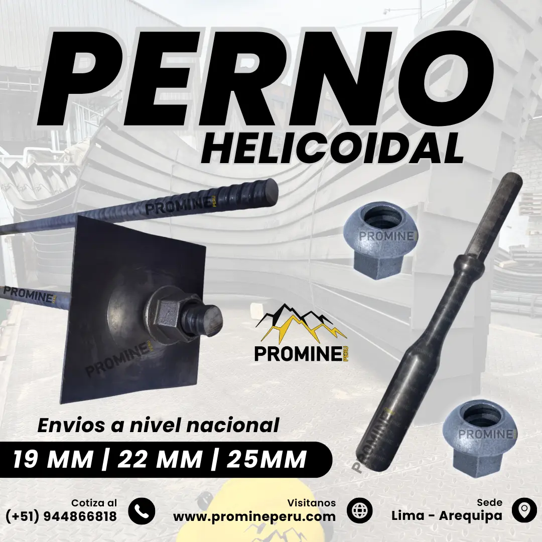 Perno Helicoidal Anclaje Activo para Mina