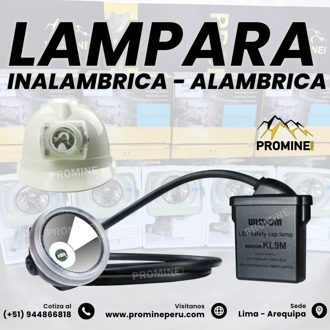 Lámpara Minera 4A KL9M Alámbrica e Inalámbrica