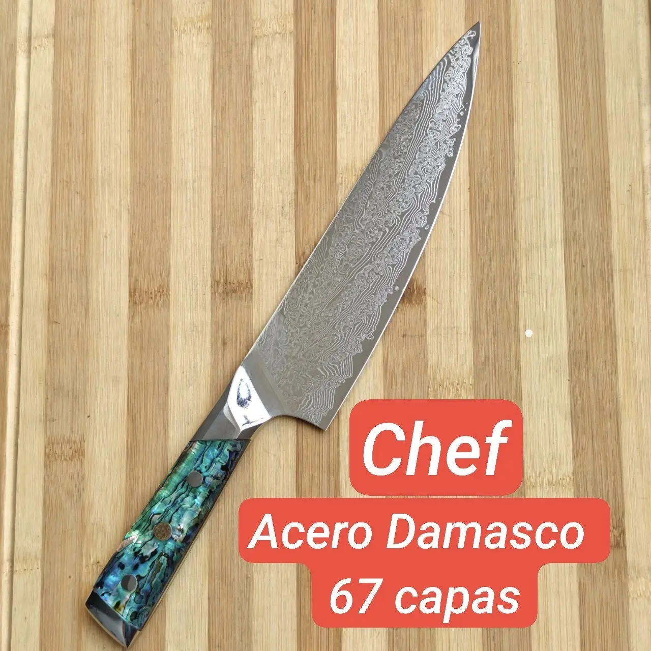 Cuchillos chef de Acero Damasco 