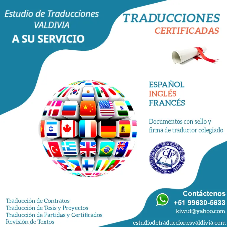 TRADUCCIONES CERTIFICADAS Inglés-Español-Francés 99630-5633