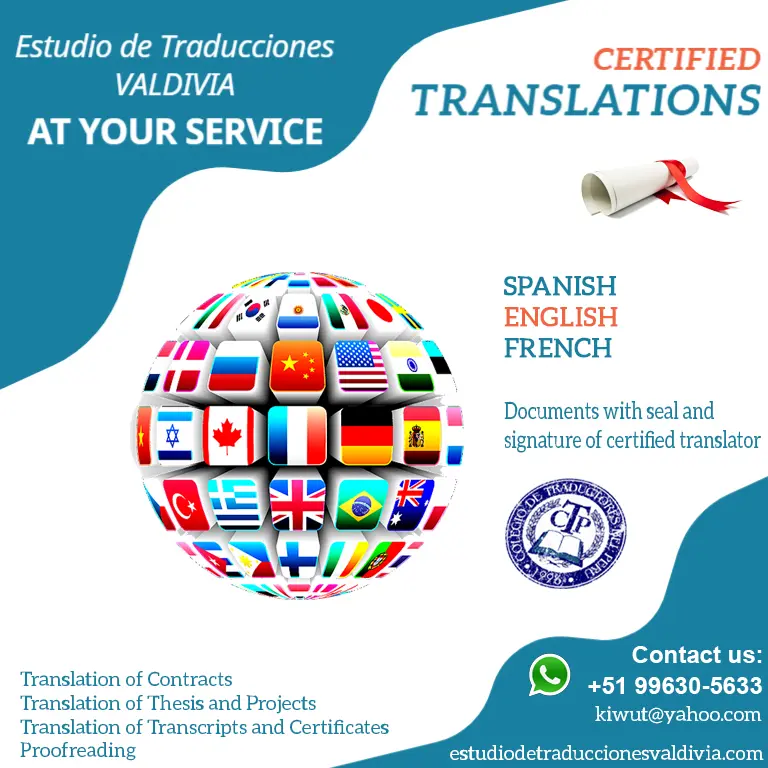 TRADUCCIONES CERTIFICADAS Inglés-Español-Francés 99630-5633