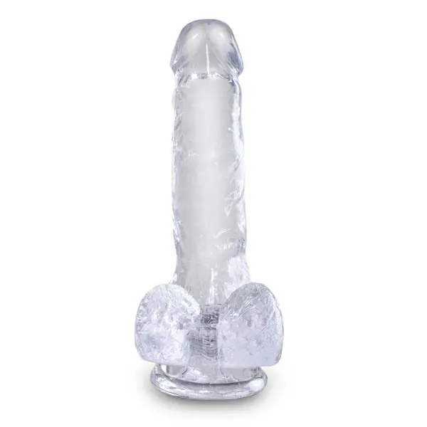 B-CONSOLADOR KING COCK CLEAR 6 CON TESTICULOS