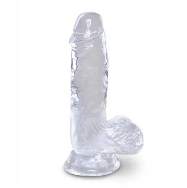 B-CONSOLADOR KING COCK CLEAR 5 CON TESTICULO 