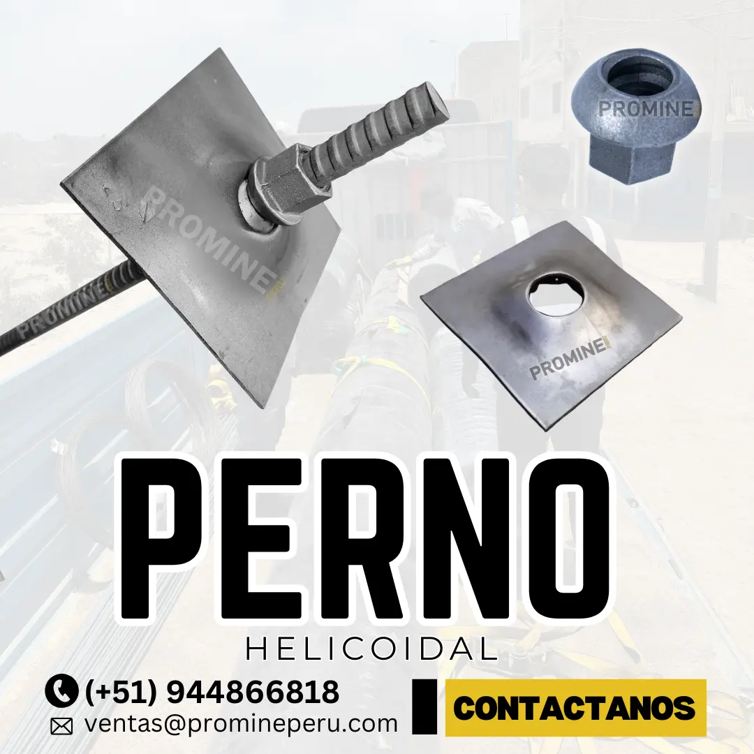 Perno Helicoidal 19MM Anclaje Roscado Minero