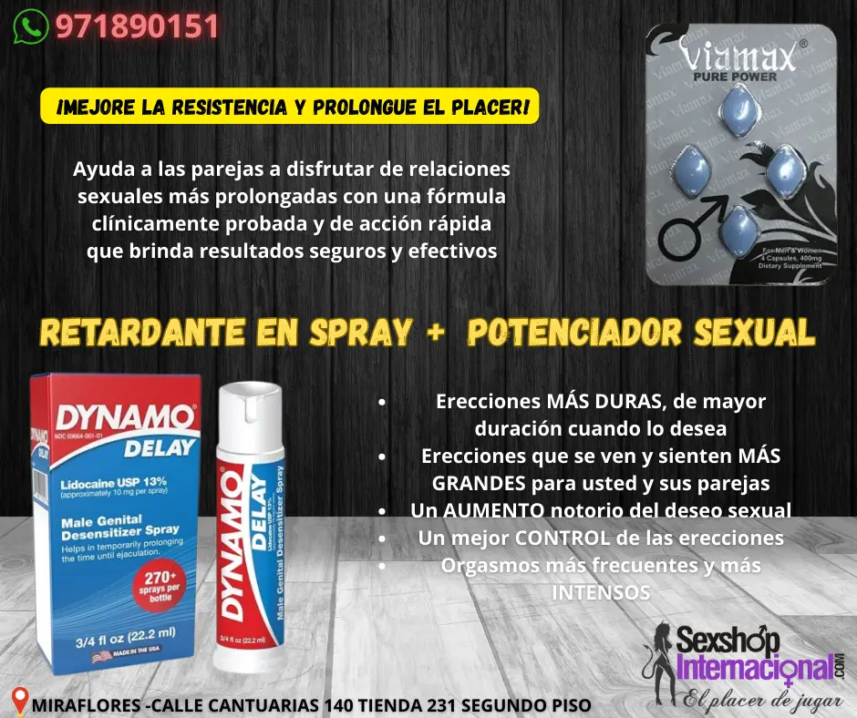 LO MEJOR EN RETARDANTES Y POTENCIADORES SEXSHOP MIRAFLORES 